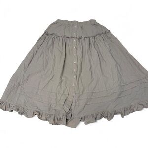 Women's Ruffled Button-Front Maxi Skirt in beige